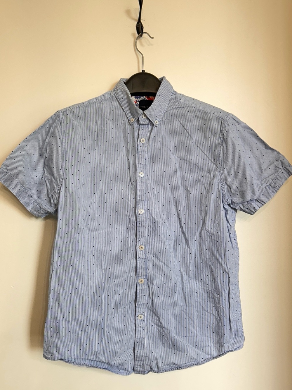 DENIM & FLOWER BY RICKY SINGH SLIM FIT COLLARED BUTTON UP SHIRT 100% COTTON